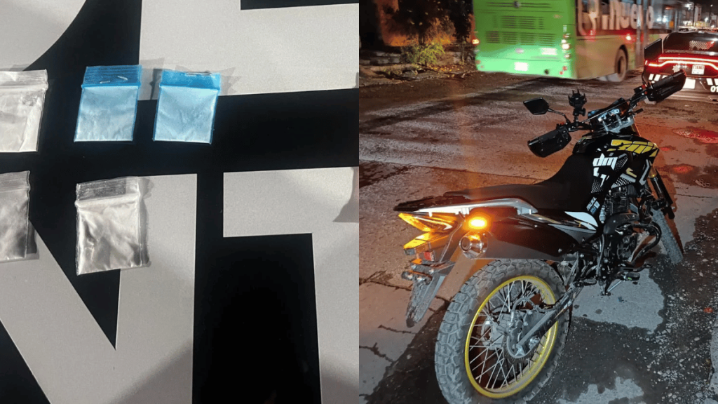 captura de menores con droga en una moto sin placas gracias al C4 de Monterrey